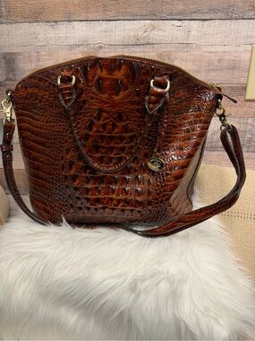 Brahmin Crocodile Embossed Leather Sachel